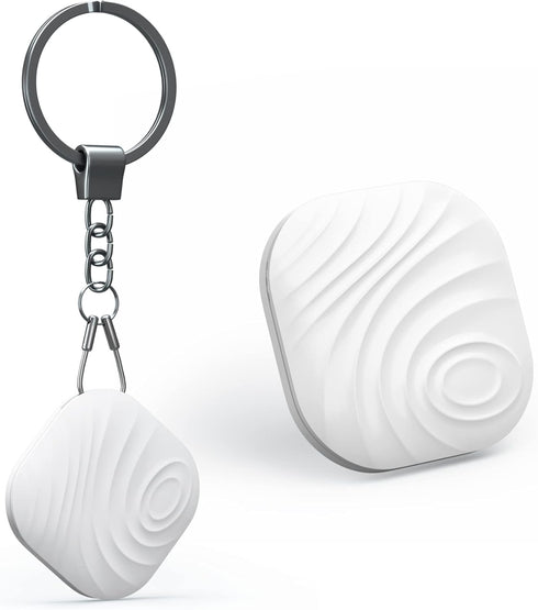 Key Finder, Bluetooth Tracker Item Locator with Key Chain for Keys, Wallets, and Tablets (White, 1 Pack)