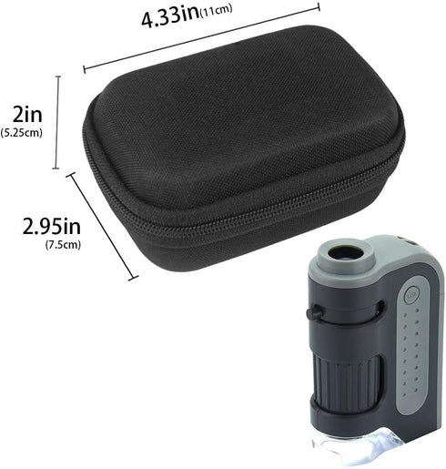 Leayjeen Microscope Case Compatible with Carson MicroBrite Plus 60x-120x LED and UV Lighted Pocket Microscope-Black(Case Only)