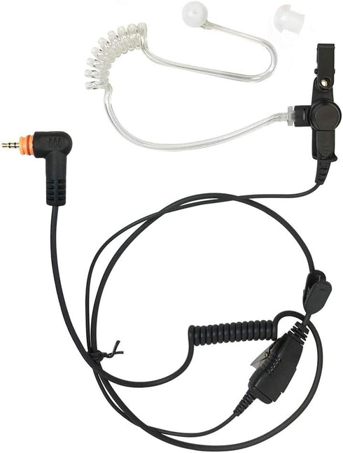 1-Wire FBI Security Acoustic Clear Tube Earpiece Headset with PTT Mic for Motorola Two-Way Radios PMLN7157A, SL300,