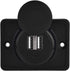 Aramox Car USB Dual Port Socket Outlet, 3.1A Black ABS 12V with LED