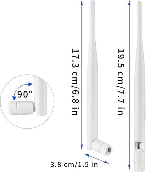 eifagur 2.4GHz 5GHz 9dBi (Pack 2), Dual Band WiFi Antenna with PR-SMA Male Connector for Reolink Security Camera DVR