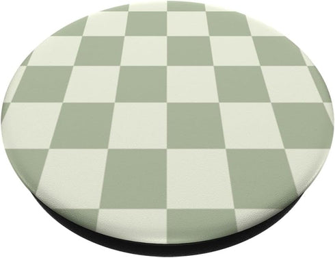 Classic Checkered Checkerboard Light Sage Green PopSockets Standard PopGrip