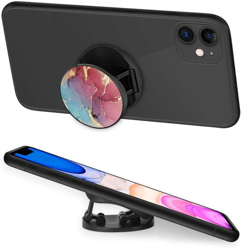 4 Pack Cell Phone Holder, Phone Grip for Smartphone, Finger Expanding Kickstand - Rose Gold Marble Pink Purple Black