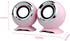 USB Speakers, Mini Wired Computer Speaker, Powered Multimedia Stereo Sound with 3.5mm Audio Jack (Pink)