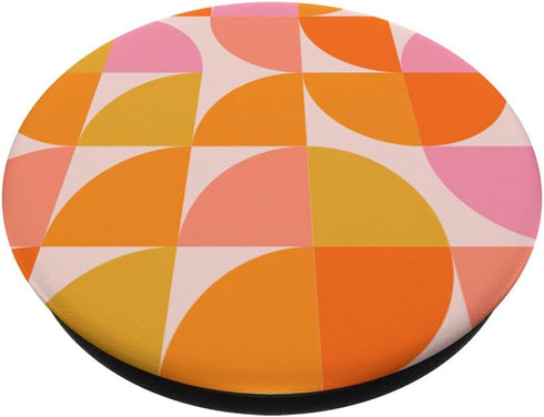 Geometric Mid Century Modern Abstract Pattern Pink Orange PopSockets PopGrip: Swappable Grip for Phones & Tablets