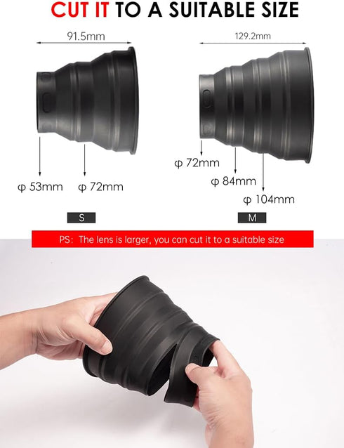 TONHOKJ (72mm-112mm) Universal Silicone Lens Hood, Anti-Reflective Foldable Window Photography Hood for DSLR