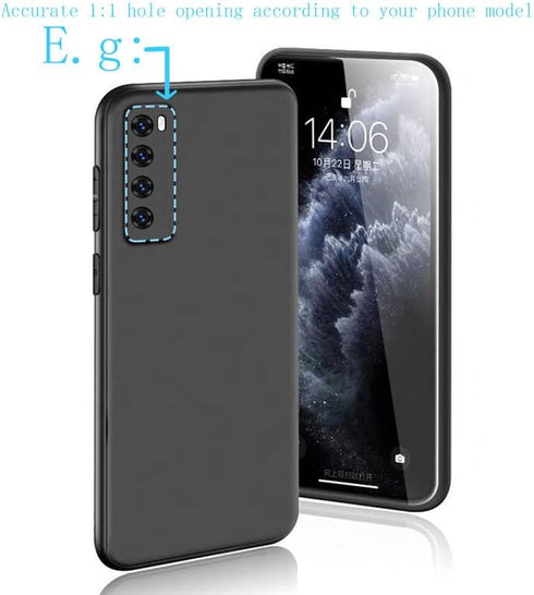 2 Pack Cover for Oukitel WP21 (6.78") Soft Silicone TPU Black Phone Protective Cases + 9H Hardness HD Tempered Glass