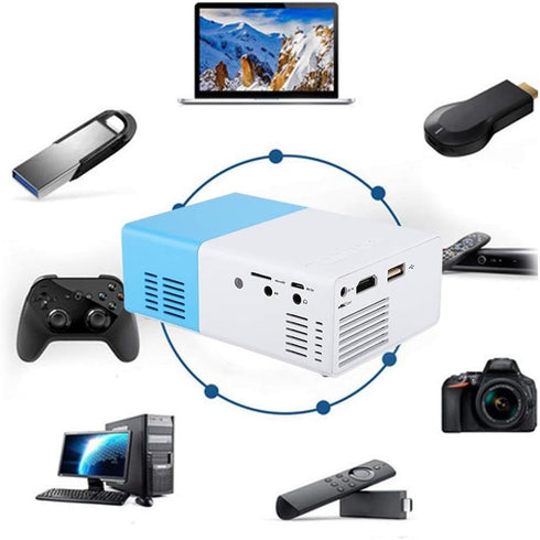 LED Projector - Mini Video 1080P HD Portable Home Theater Movie Projector with 20-80 Inch Projection
