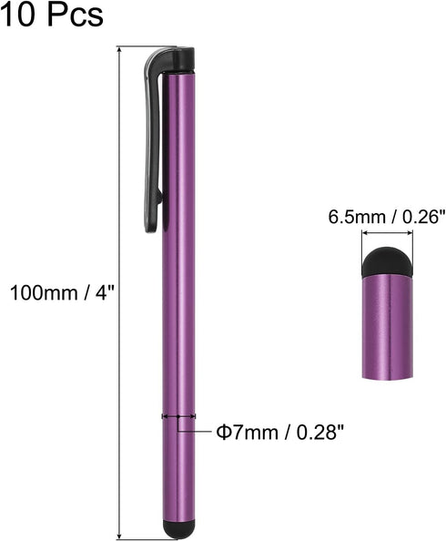MECCANIXITY 10pcs Stylus Pens for Touch Screens Universal Capacitive Stylus Pencil Sensitivity for Phone Tablet All Capacitive Touch Screen Device, Purple