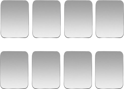 SALEX 8 Pack Replacement Metal Plates Set for Magnetic Car Mount, Wall, Phone Holder, Large Silver Iron Discs with 3M