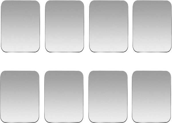 SALEX 8 Pack Replacement Metal Plates Set for Magnetic Car Mount, Wall, Phone Holder, Large Silver Iron Discs with 3M