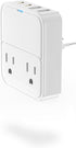 VHBW European Travel Plug Adapter, 20W USB C Power Adapter Fast Charger with 2 AC Outlets