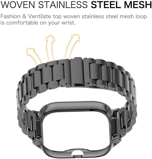 Compatible Bands for Xiaomi Redmi Watch 4, Stainless Steel Metal Replacement Strap Bracelet Accessories