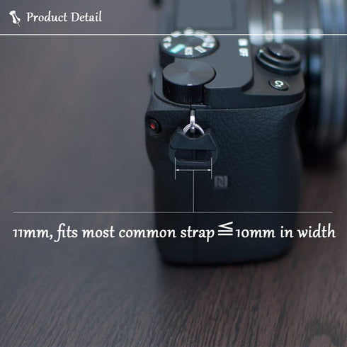 Lug Ring Camera Strap Triangle Split Ring Hook - Compatible with All Brand D-SLR Rangefinder Mirrorless Cameras (2 Pair)