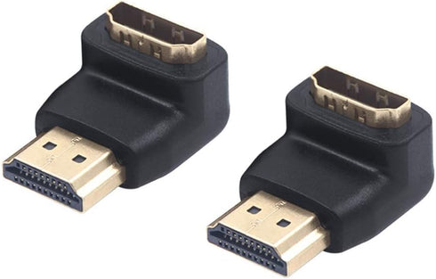 VCE HDMI 90 Degree Adapter 2-Pack, Right Angle Male to Female L-Shape Connector with 4K@60Hz for TV Stick, HDTV, PC