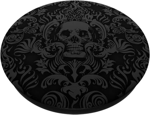 Black Skull Bones Head Skeleton Bone Goth Gothic Pattern PopSockets Standard PopGrip