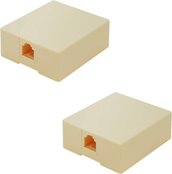 RJ11 6P4C Jack Modular Self Adhesive Surface Mount Single Port Telephone Connector (2pcs)