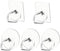 Cell Phone Ring Holder Stand (5 Pack) - Silver Transparent Kickstand with 360° Rotation for Various Phones