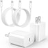 20W MFi Certified USB C Fast Charger for iPhone 14/13/12/11/XS/XR/X/8/iPad, 2-Pack with 6FT Type-C to Lightning Cables.