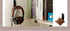 Headphone Hanger Headset Stand Hook Walnut Wood Headphone Holder Rack Hook Desk Tabletop Wall Mount Tape Under-Desk Headphone Hanger Holder, Universal Fit (Wall Mount)
