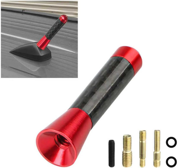 VCYOPN Car Short Antenna, 1.43 Inch Waterproof Carbon Fiber Auto Antenna Replacement Mast