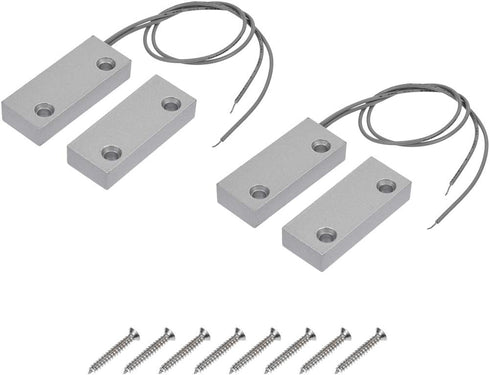 uxcell Rolling Door Contact Magnetic Reed Switch Alarm with 2 Wires for N.C. Applications (MC-52, 2 Set)