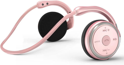 Lightweight Behind The Head Headphones, Foldable Bluetooth Sports Headset with Microphone, TF Card Slot & Carrying Case