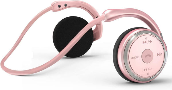 Lightweight Behind The Head Headphones, Foldable Bluetooth Sports Headset with Microphone, TF Card Slot & Carrying Case