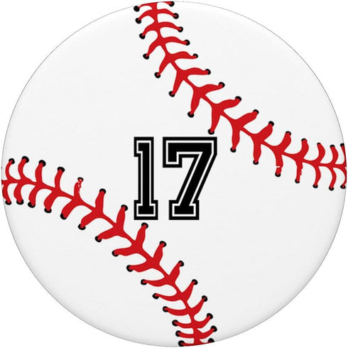 Baseball Softball Jersey Number #17 PopSockets Swappable Grip - Perfect for Baseball Player Gifts