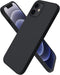 ORNARTO Slim Liquid Silicone Case for iPhone 12 Mini, 3 Layers Full Covered Soft Gel Rubber 5.4 inch-Black