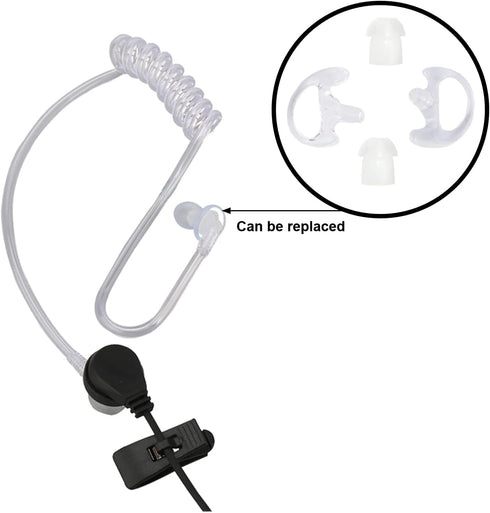 Lixin Two Way Radio Earpiece, Walkie Talkie Headset Compatible with Midland AVPH3, Black (Pair)