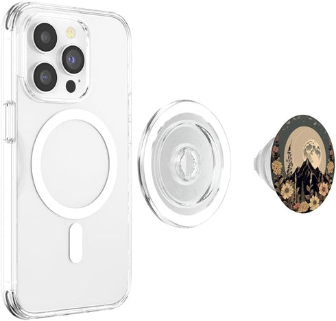 Boho PopSockets MagSafe PopGrip for iPhone - Moon Phases Mountain Floral Aesthetic Chic