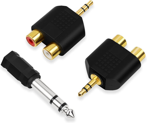 SolidSS 2 Pack Gold Plated 3.5mm Stereo to Audio Splitter,Stereo Male and 1