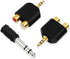 SolidSS 2 Pack Gold Plated 3.5mm Stereo to Audio Splitter,Stereo Male and 1