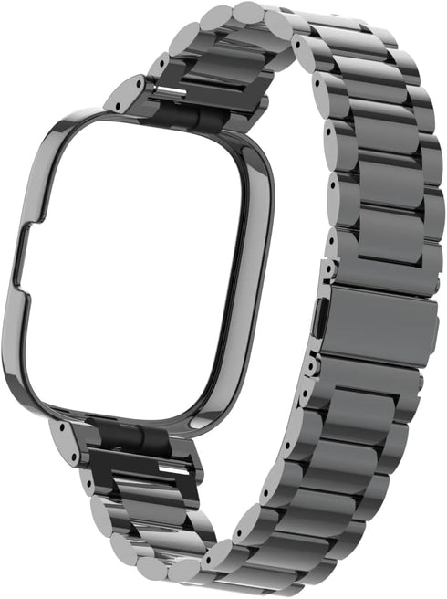 HOPMC Stainless Metal Frame and Steel Mesh Buckle, Classic Replacement Band for Redmi Watch 3 Strap