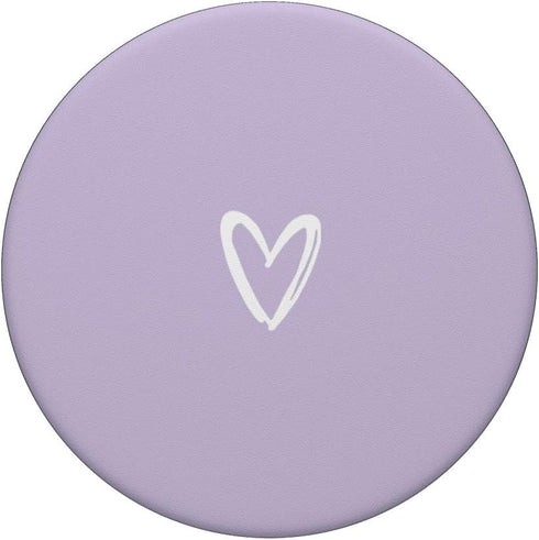 PopSockets Standard PopGrip, White Light Pastel Purple Minimalist Heart