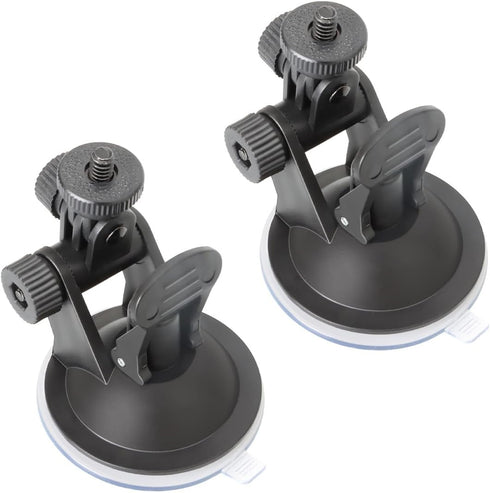 2 Pack Dash Cam Suction Cup Mount with 1/4 Screw Thread for Car Dashcam, GPS, Action Camcorder