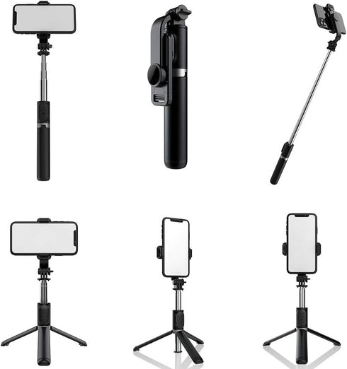 Phone Tripod Stand & Selfie Stick Tripod - All in One Cell Phone Tripod with Wireless Remote, Portable