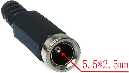 E-outstanding DC Socket 5PCS, 5.5mm x 2.5mm Female DC Barrel Jack Solder Power Adapter for CCTV DVR