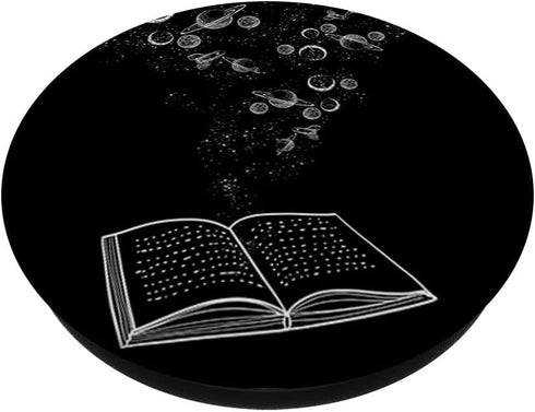 Galaxy Book Stars Planets Cool Space Reading Bookworm Gift PopSockets Standard PopGrip