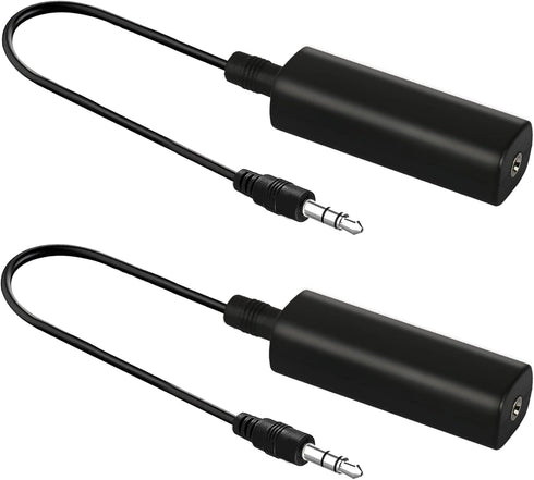 2 Packs Ground Loop Noise Isolator for Car Audio/Home Stereo System with 3.5mm Audio Cable