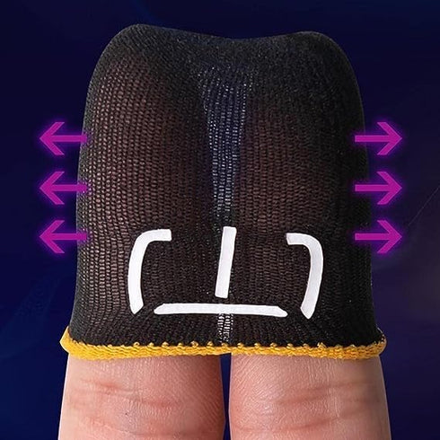 3 Pair Black Patterns Gaming Finger Sleeves, Breathable Fingertips Gloves for Mobile Cell Phone Gaming