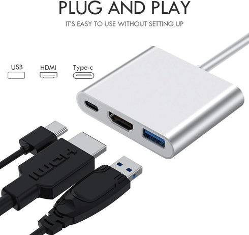 NAGFAK 3.1 4K 3.0 2015/16/17/18 USB C to HDMI Multiport Adapter USB to HDMI Video Converter/USB hub Port PD Quick