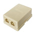 NECABLES Phone Jack Surface Mount Dual Port Telephone Jack Box, 4 Screw Terminals to 2 RJ11 Female Ivory