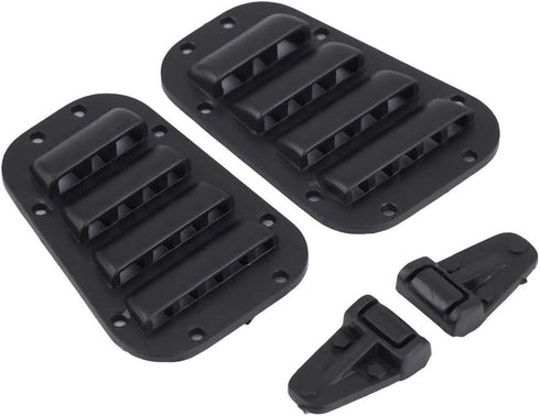 Set -4 1/10 RC Car Intake Grille & Engine Cover Hinge, Plastic Intake Grilles Engine Cover Hinges with Stickers