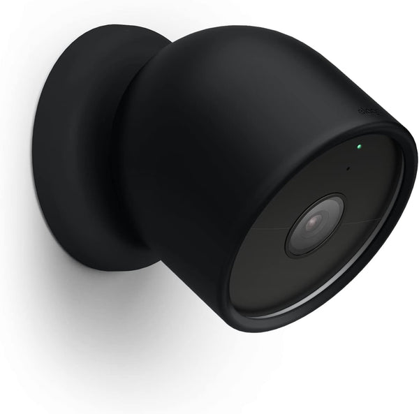 elago Silicone Cover for Google Nest Cam Outdoor or Indoor, Black Magnetic Mount Cover with All Weather Protection