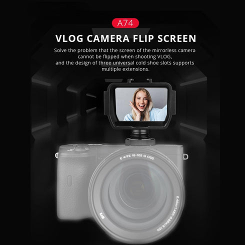 3 A6500/6300 XT2/3/20/30 Plastic Camera Selfie Vlog Flip Up Mirror Screen Cold Shoe Mounts Compatible with Sony