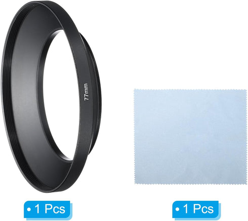 PATIKIL 77mm Lens Hood, Wide Angle Matte Surface Anti-reflective Hood with Cleaning Cloth for Camera