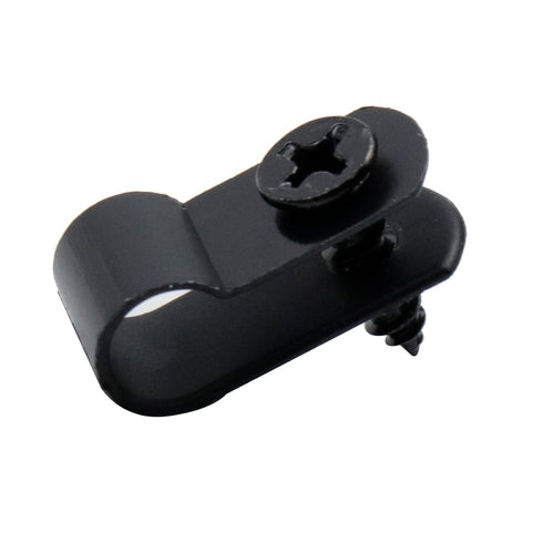 Antrader Nylon Plastic R-Type Black Cable Clamps, 200Pcs Nylon Screw Mounting Fastener Clips with 200pcs Screws for 1/4
