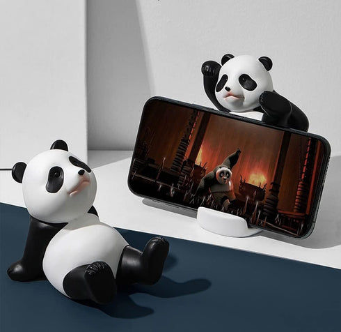 Phone Stand Desk Accessories, Resin Panda Figurines Home Decor Decorative Tabletop Ornaments Cute Phone Holder